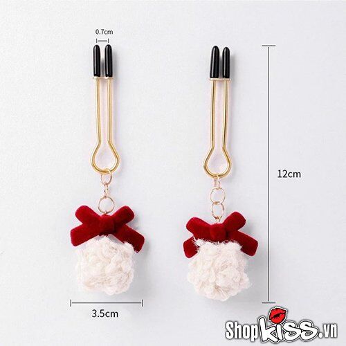 Bộ kẹp vú họa tiết nơ cục bông siêu đáng yêu phong cách mới