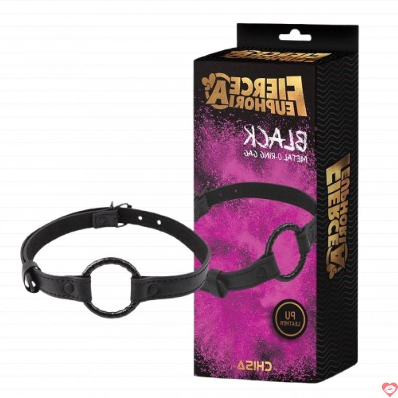 Khóa miệng BDSM Chisa Fierce Euphoria đen O-ring kim loại cao cấp 