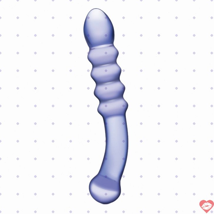 Dildo Purple Rain Kính Tím Ribbed Sang Trọng Quyến Rũ 