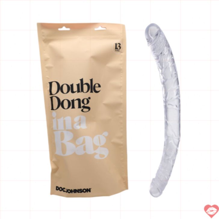 Doc Johnson Double Dong Clear Realistic Đôi Đầu 
