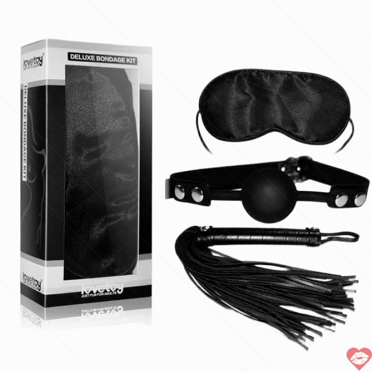 LOVETOY Bộ BDSM Đen Mặt Nạ Kẹp Đánh Siêu Hấp Dẫn