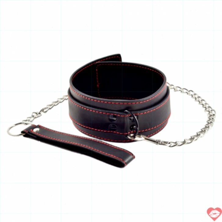 Lovetoy Bondage Vòng Cổ Đen Kéo Leash Nô Lệ