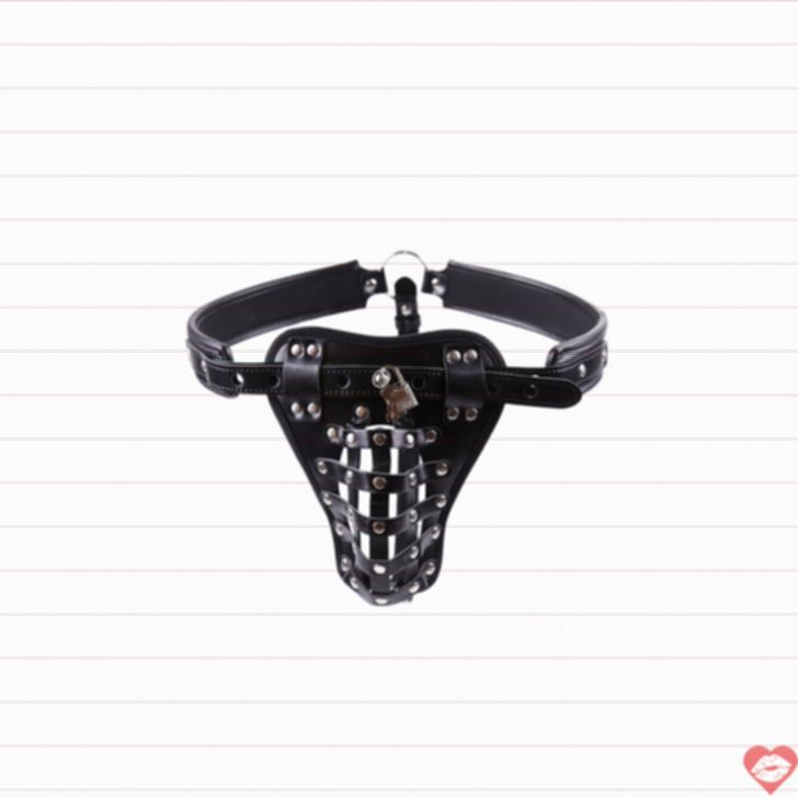 Thong Pouch Buckle Lock Cage Da PU Đàn Ông Sexy