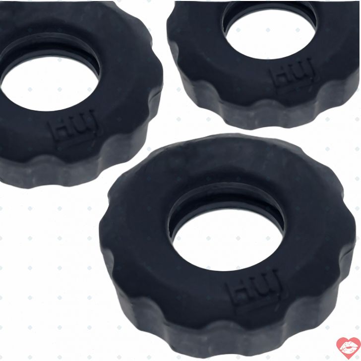 Nhẫn Dương Vật Hunkyjunk Đen 3 Cái Siêu Bền Kích Thích 