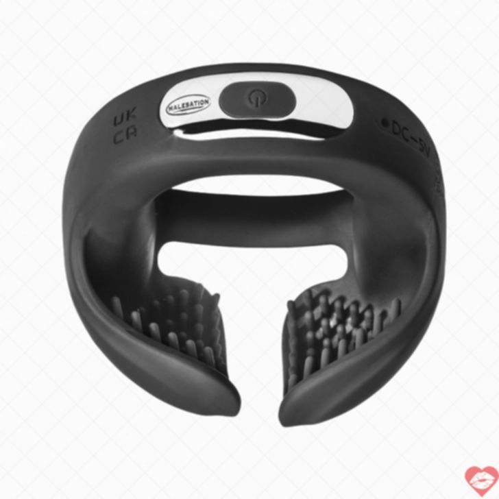 Malesation Vòng Testicle Rung Đen Silicon Chống Nước