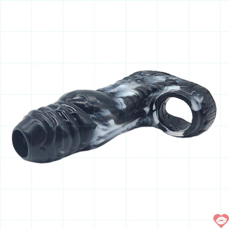FAAK thú dữ penis sleeve đen trắng 13.5cm tăng kích thước