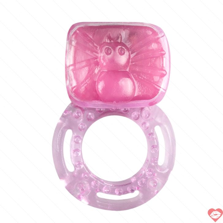 Easytoys vòng đeo dương vật rung hồng 5.5cm