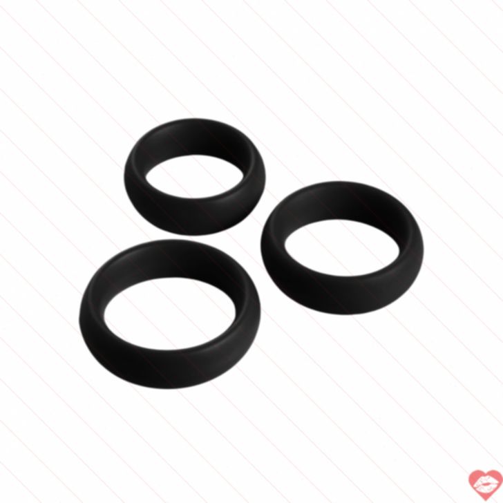 Trinity Vibes 3 Nhẫn Silicone Đen Tăng Cứng Như Sao