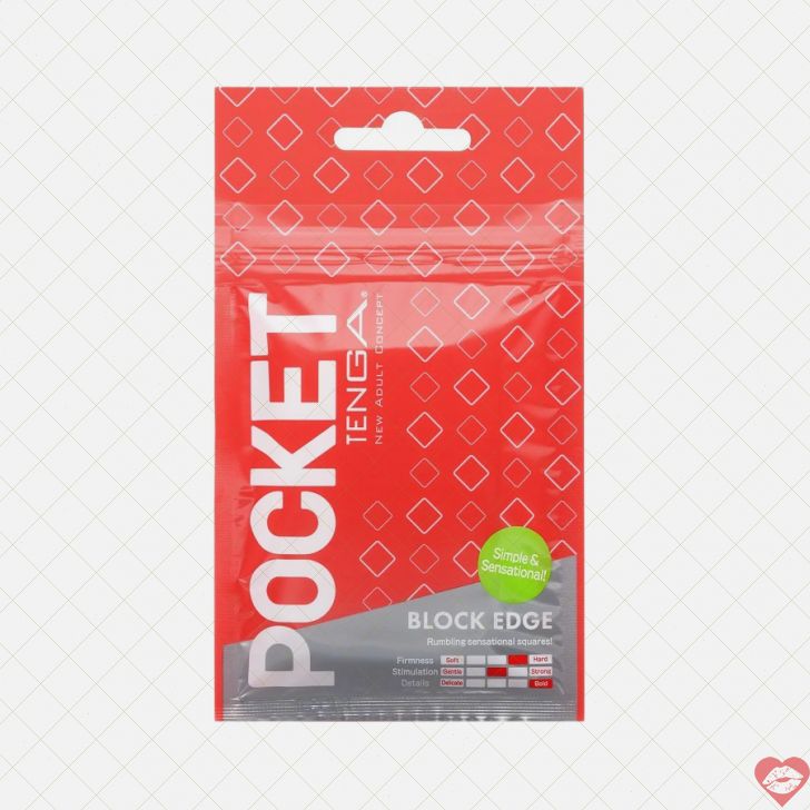 Tenga Pocket Vuông Đen Đỏ Nhật Gel, Tự Sướng Di Động Siêu Phẩm 