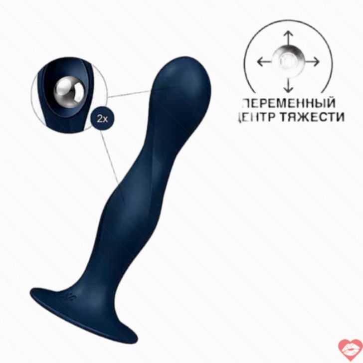 Falo Satisfyer Double Ball-R xanh silicone lắc cân bằng