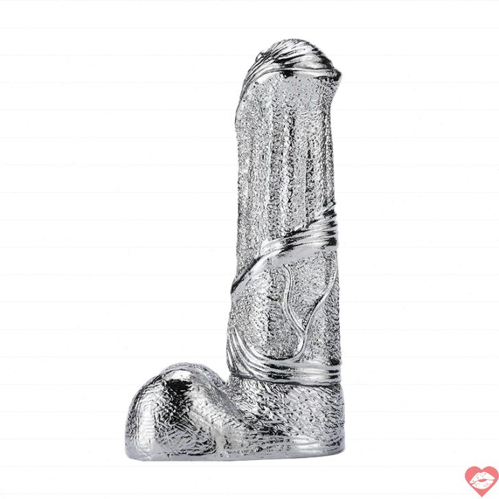Fake dương vật kim loại MT G spot bạc 17.5cm 