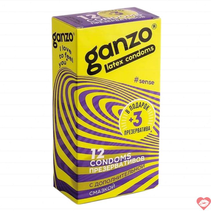 Ganzo Sense Bao Mỏng 15cái 5.2cm Cảm Giác Sướng 