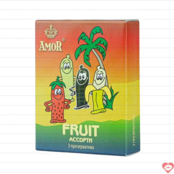 amor fruit bao cao su hương vị ngọt ngào siêu mỏng 