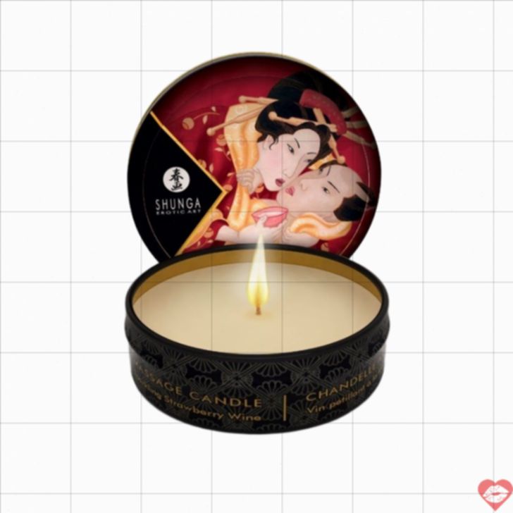 Shunga Nến Massage Sâm Banh Dâu 30ml Tinh Tế Quyến Rũ 