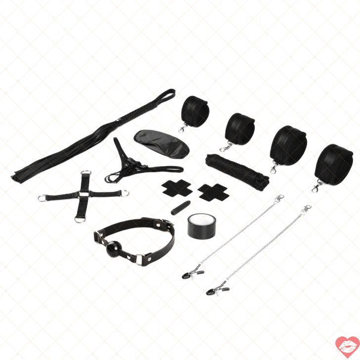 BDSM Set Liebe Seele 12 Món Đen Trói Buộc Đầy 