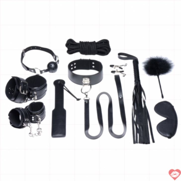 Bộ trói 10 món đen Strict BDSM sang 