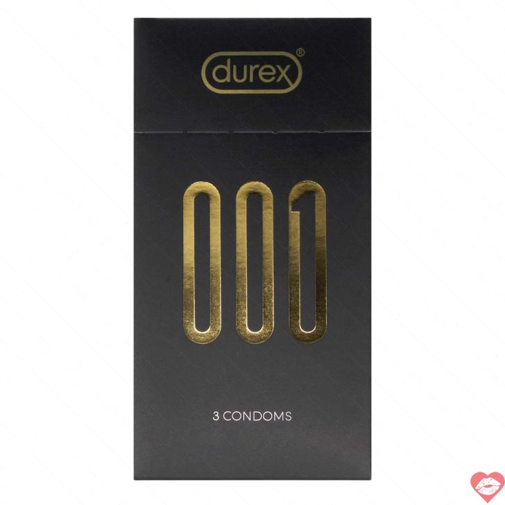 Durex 001 PU Bao Cao Su 3pcs Mỏng Siêu Cảm Nhạy