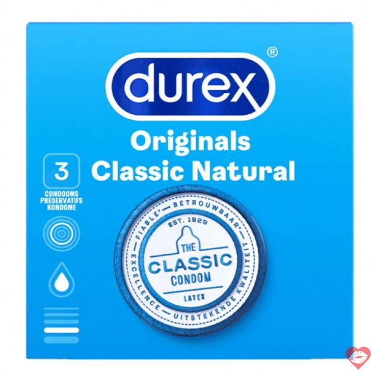 Durex Classic Tự Nhiên An Toàn 3 Miếng Siêu Mỏng