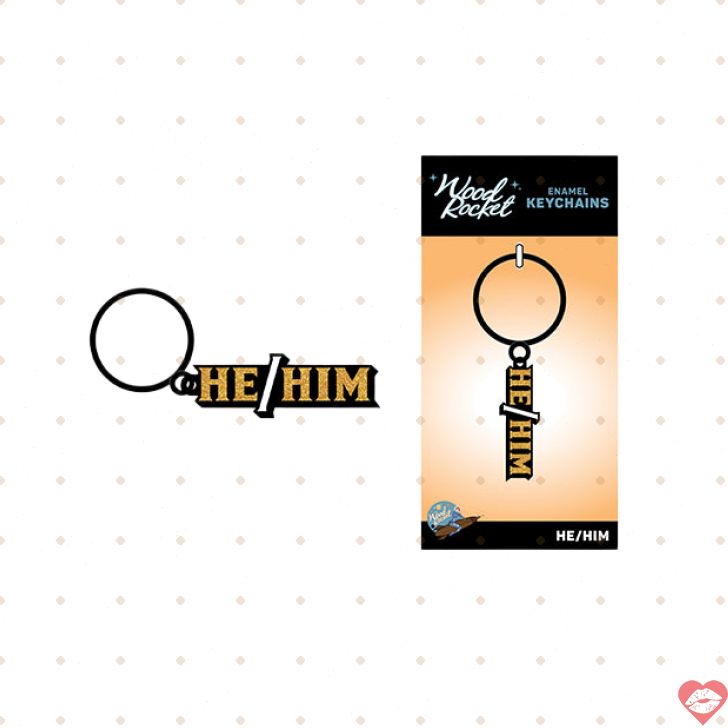 Móc Khóa Pronoun Wood Rocket Pride Lấp Lánh Tự Hào 