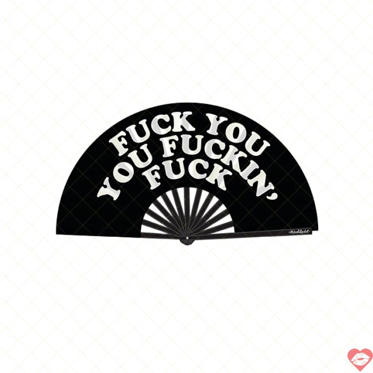 Wood Rocket Quạt Gấp Fuck You Hài Hước Nổi Loạn 
