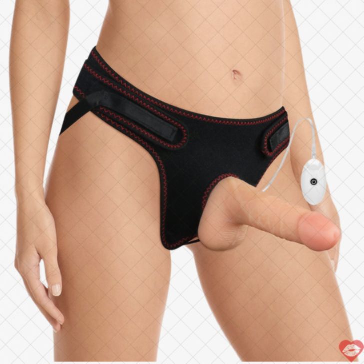 Lovetoy Dương Vật Giả Đeo Thắt Lưng Rung Siêu Thực 18cm