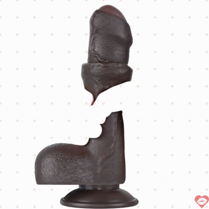 Lovetoy 7 dương vật giả bao quy đầu nâu chân thực