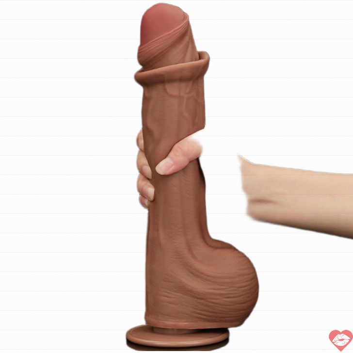 Lovetoy Sliding Dildo Nâu 29cm Siêu Lớn Linh Hoạt
