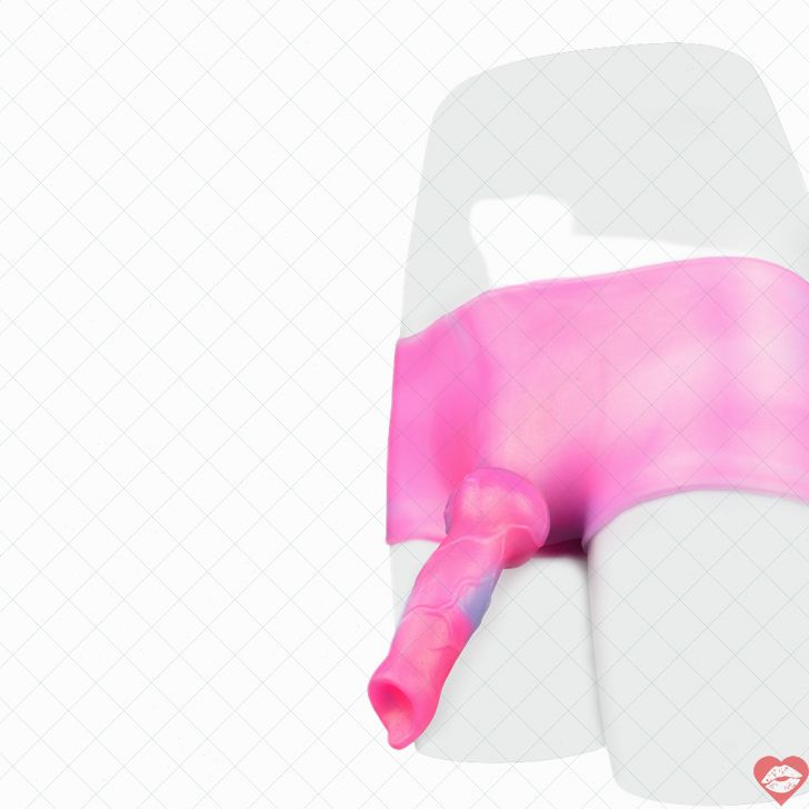 Dildo chó hồng 6 inch silicone quần đeo fantasy thú vị