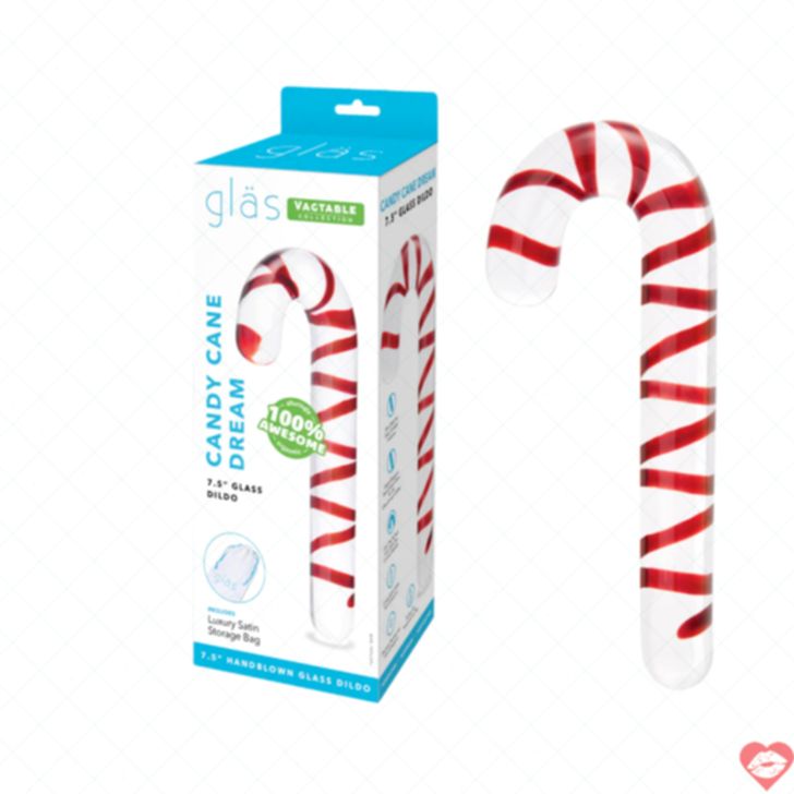 Glas Candy Cane Dildo Kính 19cm Swirl Nghệ Thuật Gợi Cảm 