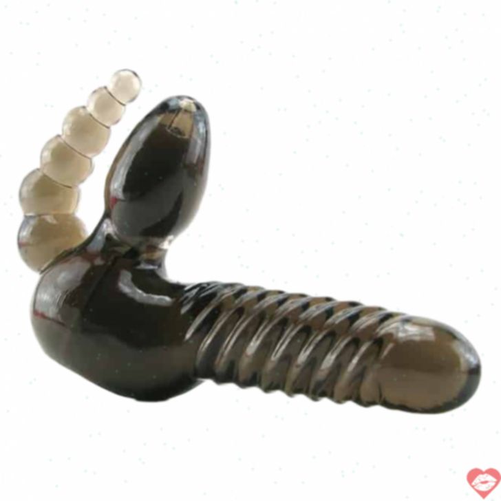 Strapless Anal TPE Đen Thú Vị Điên Cuồng 