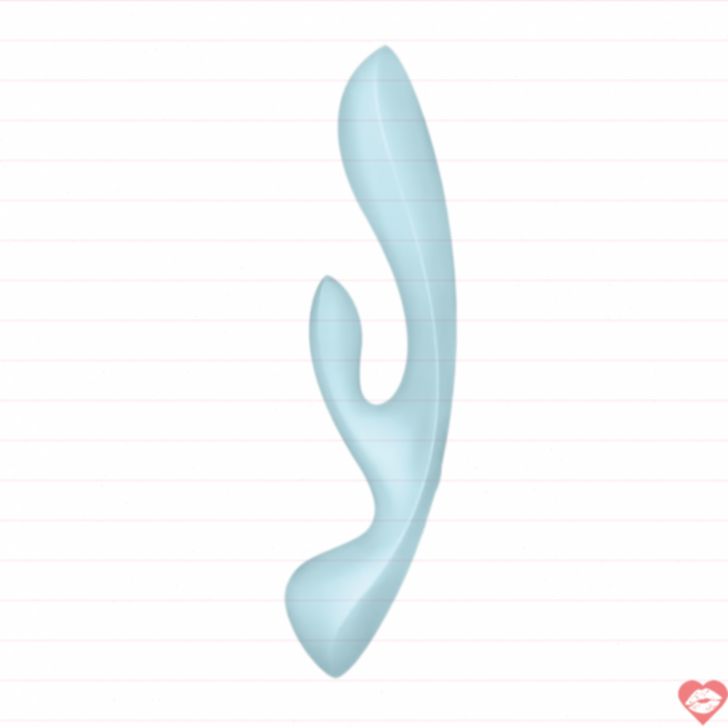 Satisfyer Thỏ Ba Kích Xanh Nhạt 23.8cm