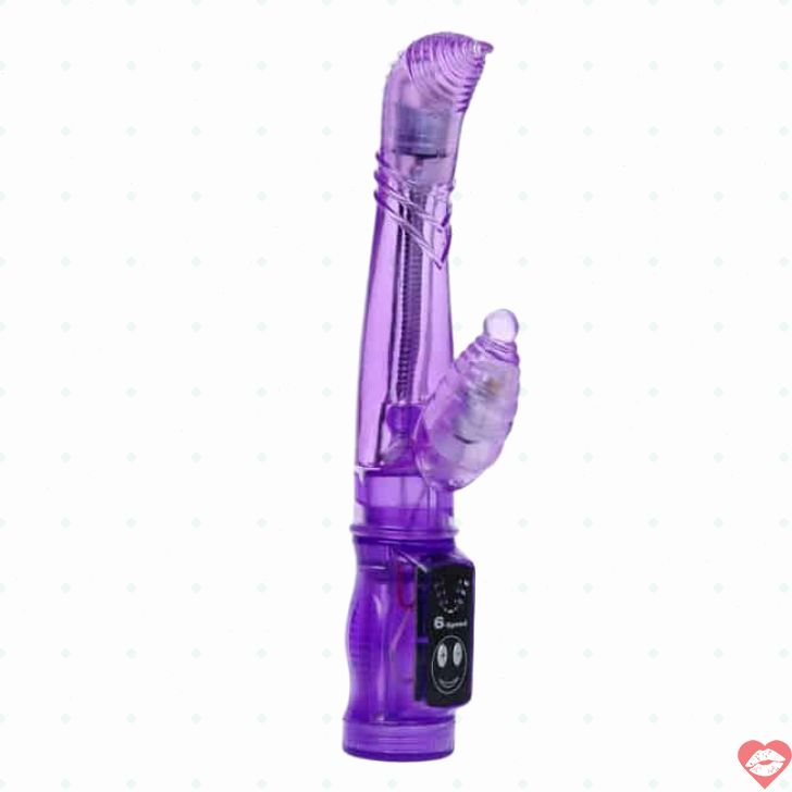 Baile Tease Rung Cứng Dẻo Tím G+Klit 11cm