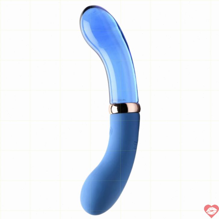Prisms Glass G-Spot Đầu Đôi Rung Xanh