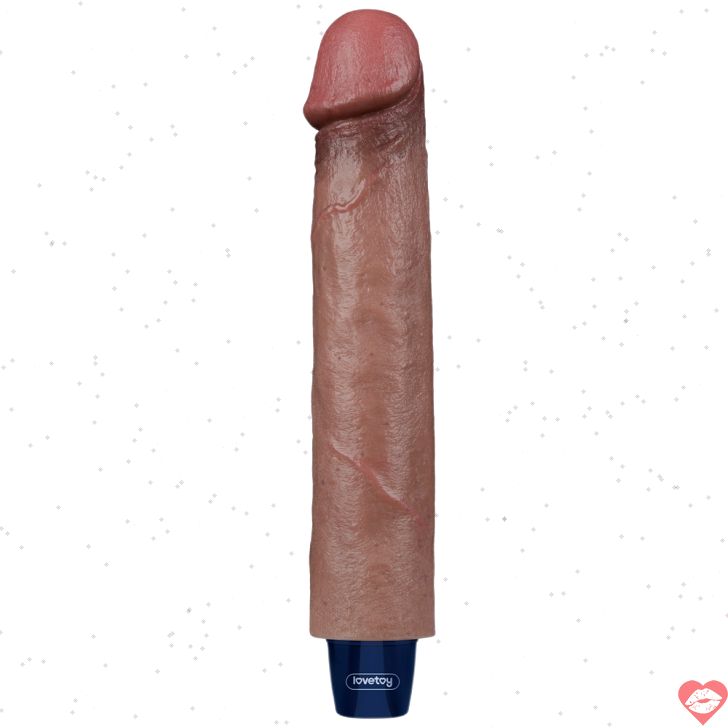 Lovetoy 9 giả dương siêu mềm nâu rung 22.8cm waterproof