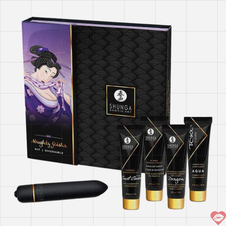 Shunga Naughty Geisha Set 5pc Rung Đen Khám Phá