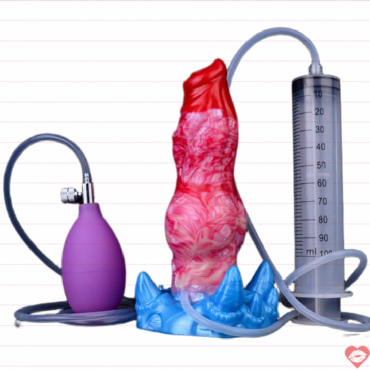 Dildo Chó Phồng 7 Inch Đỏ Fantasy Lạ Độc Đáo 