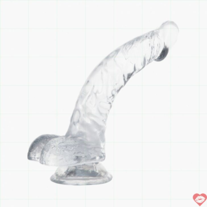 Dildo cong hút 8 inch trong suốt TPE mềm mại bền bỉ