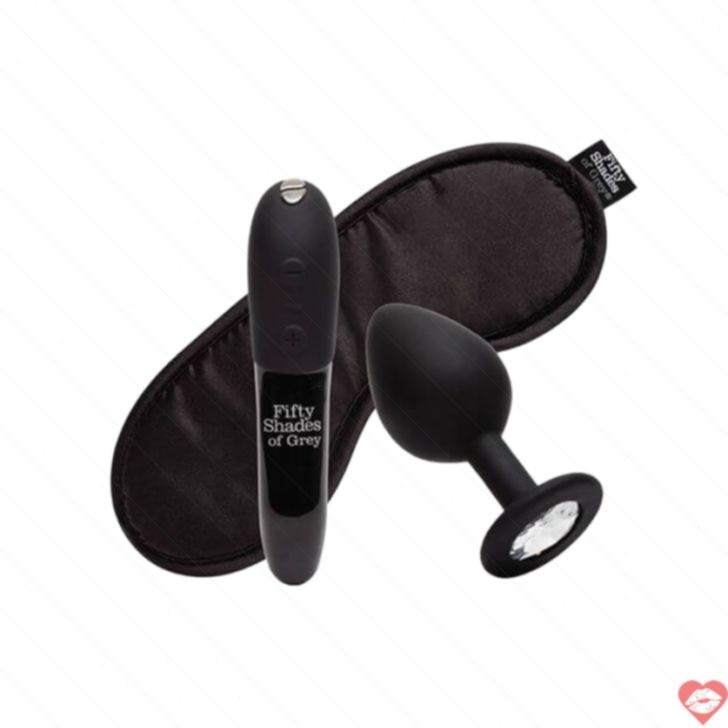 Fifty Shades Kit Vibrator Blindfold Plug Cuồng Nhiệt 