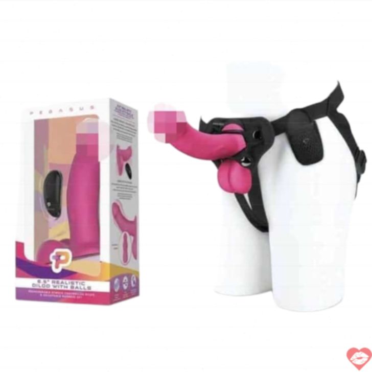 Pegasus strap-on rung hồng 17.5cm remote ôm khít sung sướng 