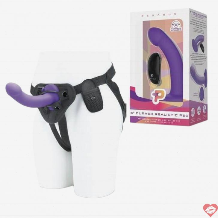 Strapon Pegasus Tím 15.2cm Vibro Remote Khoái Lạc 