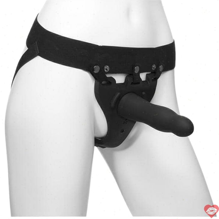 Strap-on Doc Johnson Rỗng Rung Đen 17.7cm 