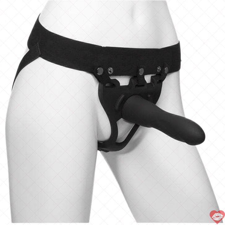 Strap-on Doc Johnson BE Strong Đen Rỗng 19cm 