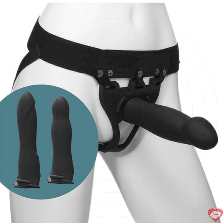 Bộ Strap-on Rỗng Đen Doc Johnson 3 Kích Cỡ Đa Năng 