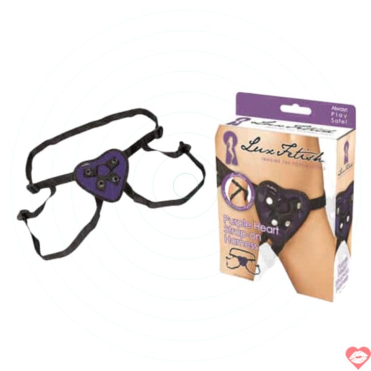 quần lót strapon PVC tim tím Lux Fetish 