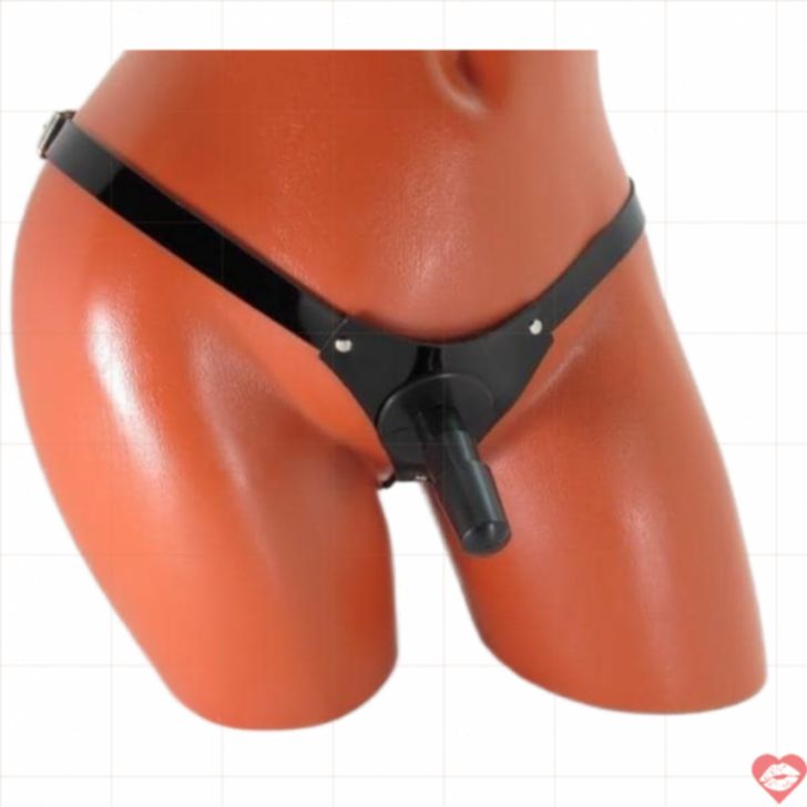 Quần Lót Da Đen Strap-On Đầu Chai L/MS Quyến Rũ Nồng Cháy 