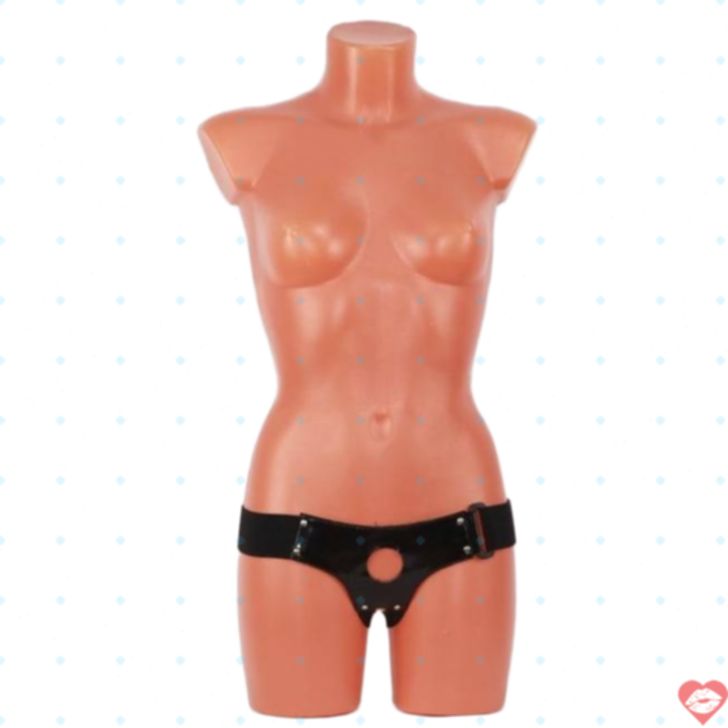 Quần đai strapon BDSM Arsenal đen bóng 