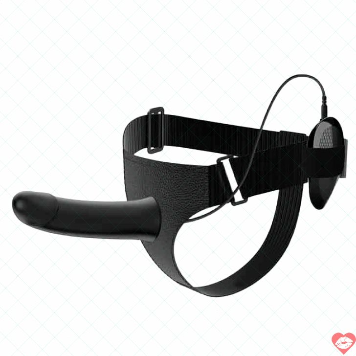 Strapon Rỗng Rung Pretty Love Vito Đen 4.1cm Dài 17.3cm