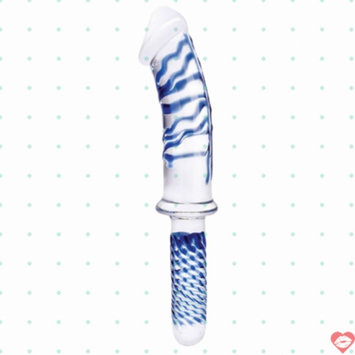 Glas Dildo Realistic 30cm Kính Dày Tay Cầm 