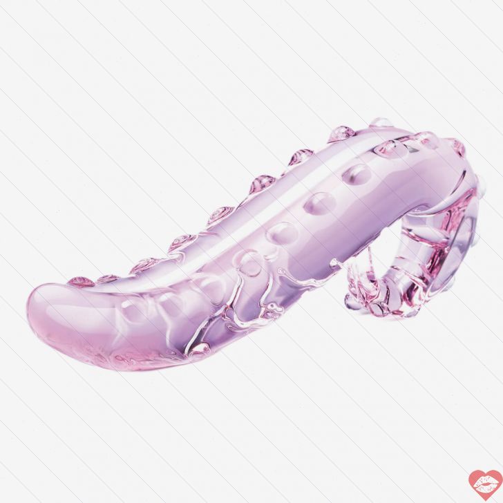 Glas Lick-It Dildo Kính Gân Sọc Ngọt Ngào 